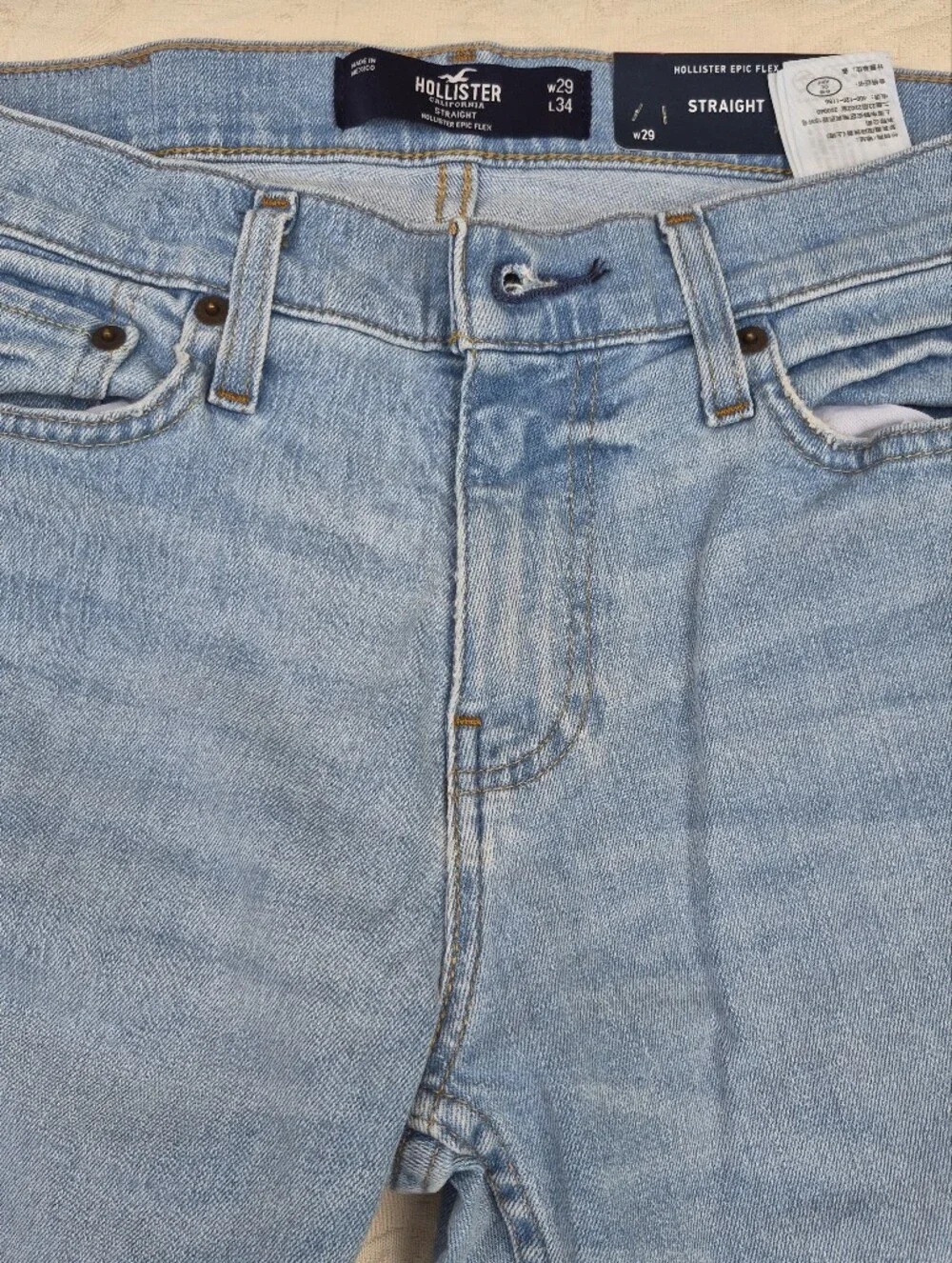 Hollister Epic Flex Straight Light Wash Jeans 29x34